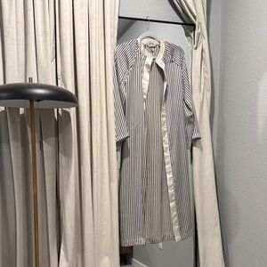 H&M Black and White Striped Dress Shirt